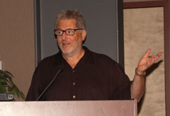 Barry Schuler, former CEO of AOL and owner of Meteor Vineyard, delivering his keynote speech at The Culinary Institute of America