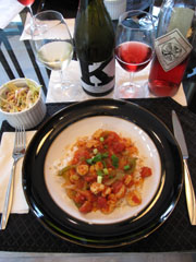 Shrimp Creole paired with Viognier and RosÃ© of Sangiovese 