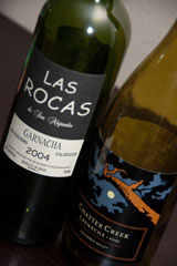 2004 Las Rocas de San Alejandro Garnacha and 2007 Chatter Creek Grenache