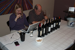 Kori and John participating in the Wines of Chile online tasting