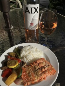 2014 Domaine Saint Aix Rosé paired with grilled salmon